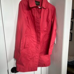 Eddie Bauer Hot Pink Trench Coat Water-Resistant Mid-Length